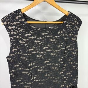 Valerie Bertinelli Black Fitted Lace & Ivory Top Dess Size 14